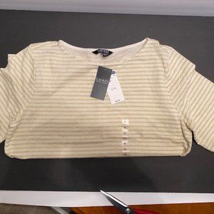 Ralph Lauren Women's Gold Striped Tee